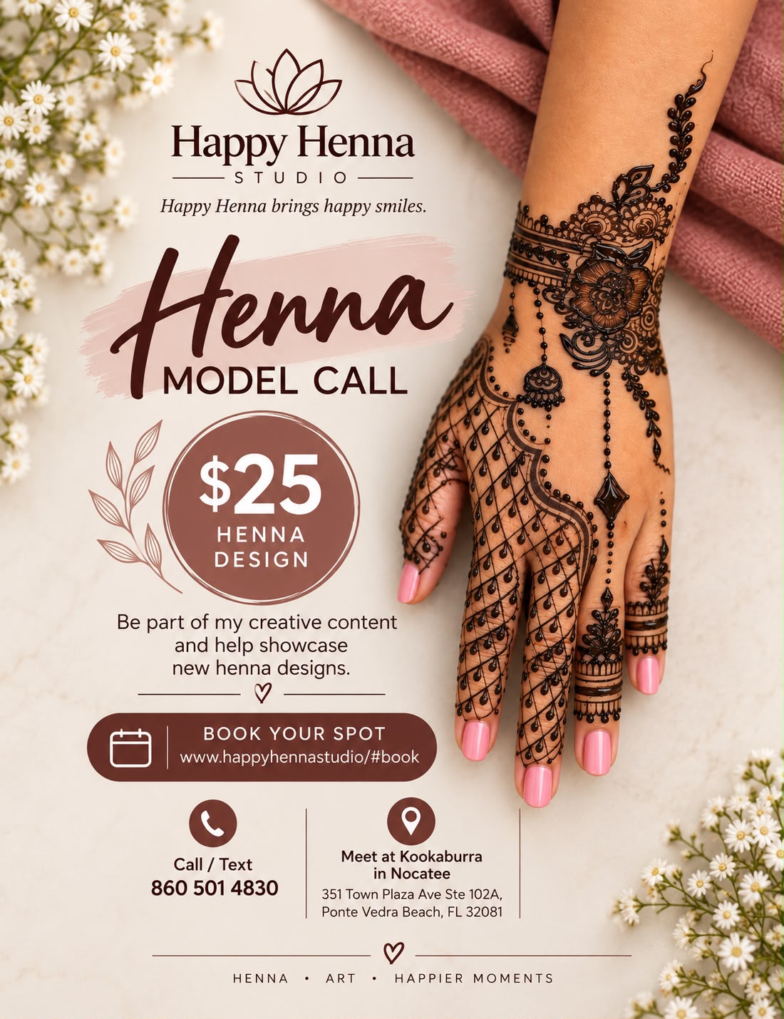 Happy Henna Studio Model Call